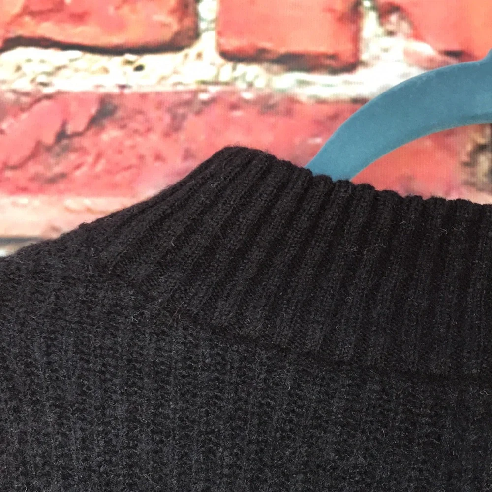 Revolve John + Jenn Black Varsity Stripe Mock Neck Sweater - Picture 12 of 13